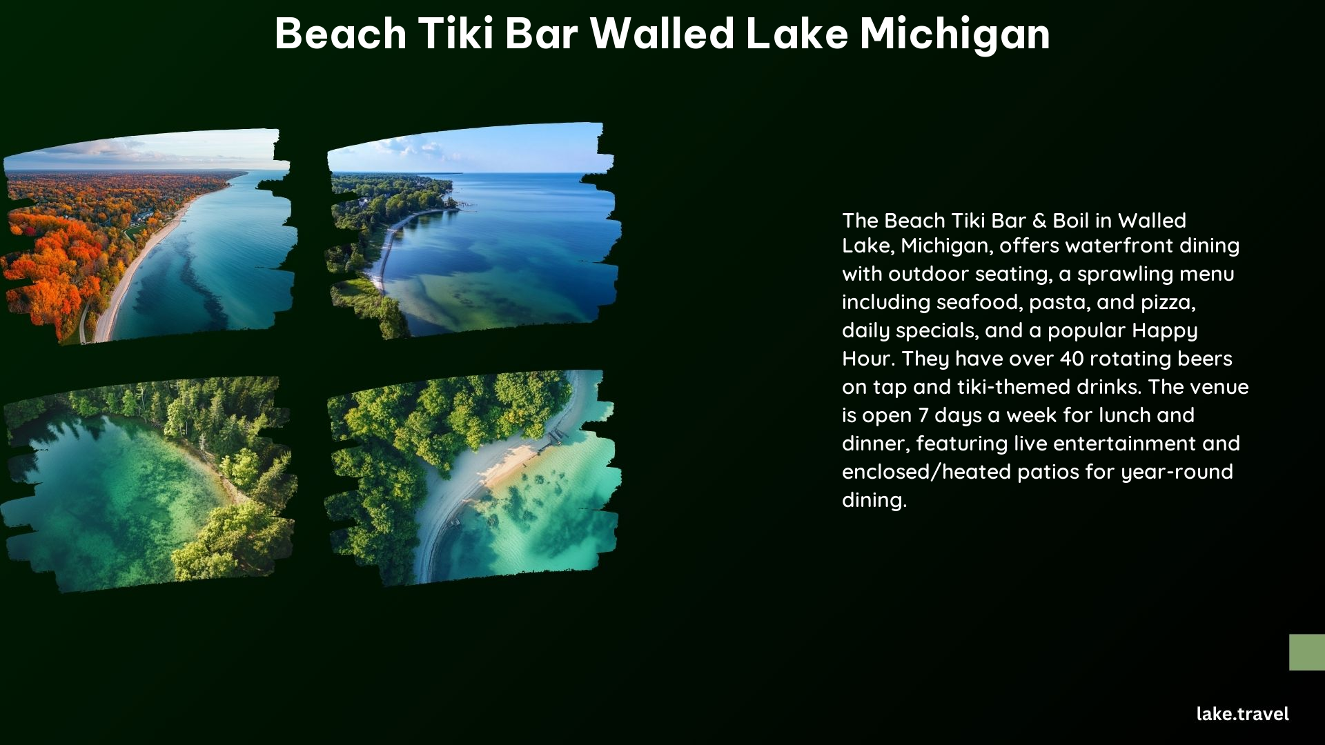 Beach Tiki Bar Walled Lake Michigan