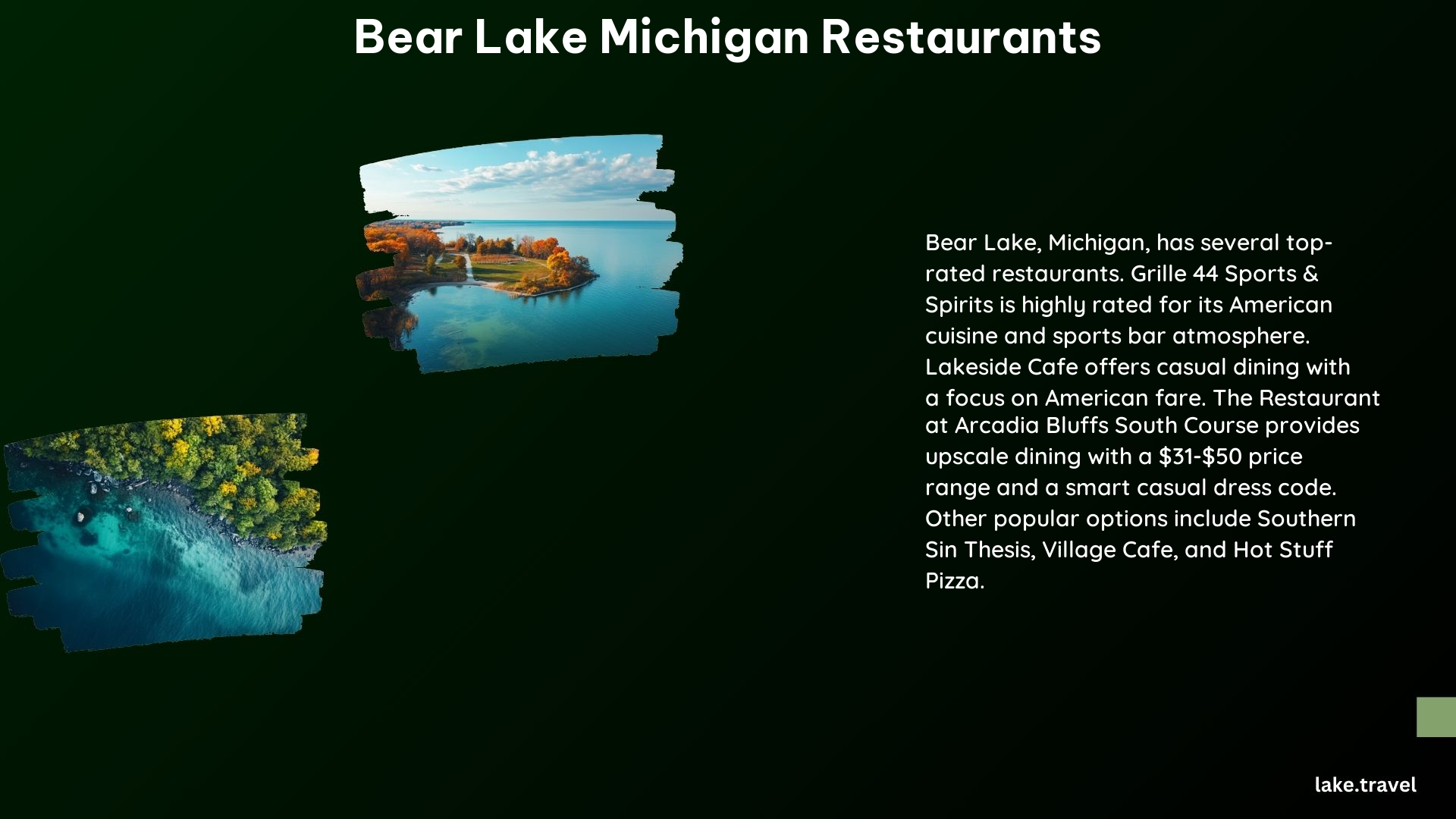 Bear Lake Michigan Restaurants