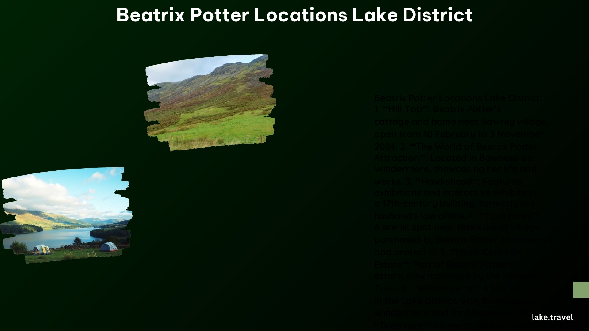 Beatrix Potter Locations Lake District