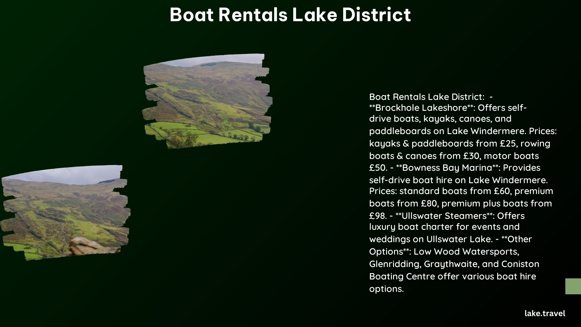 Boat Rentals Lake District