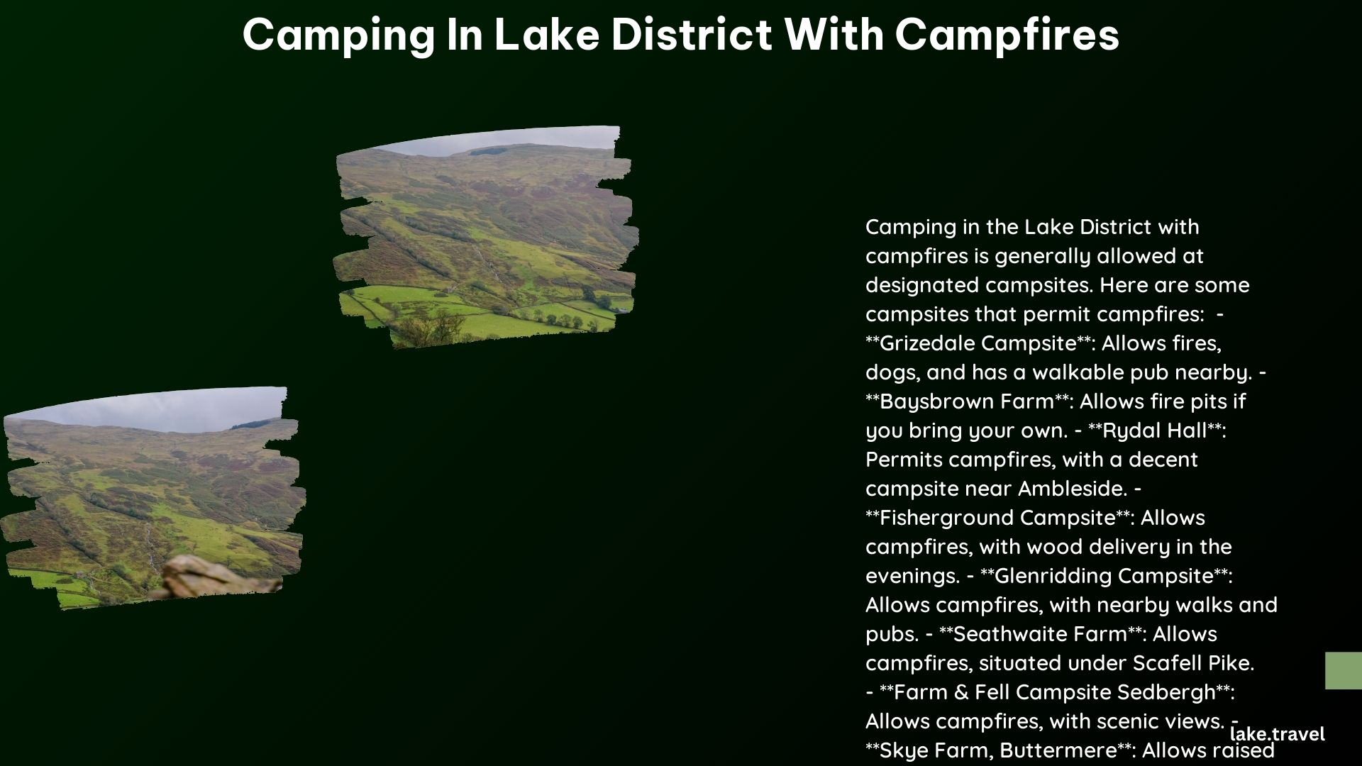 Camping in Lake District With Campfires