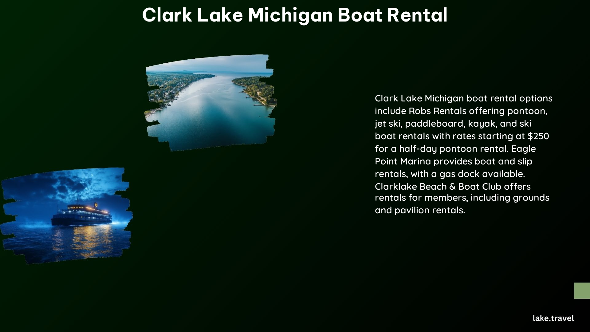 Clark Lake Michigan Boat Rental