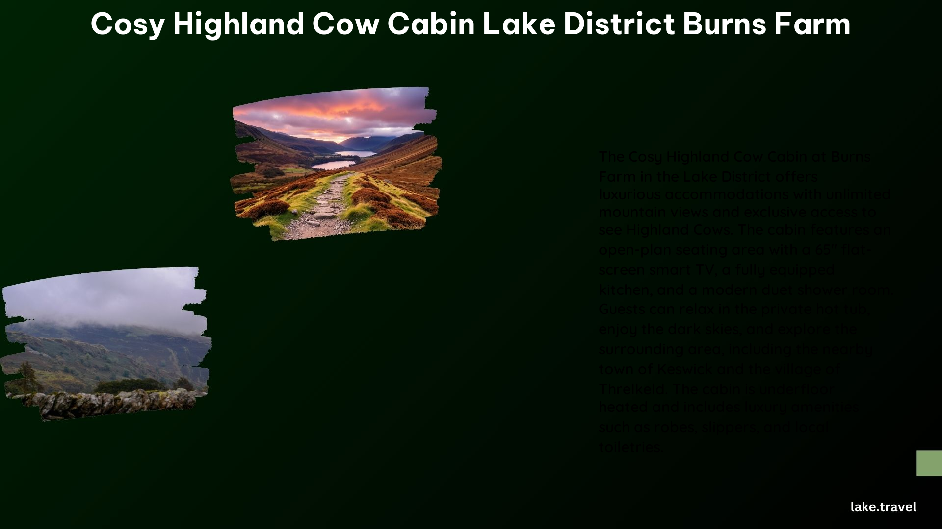 Cosy Highland Cow Cabin Lake District Burns Farm