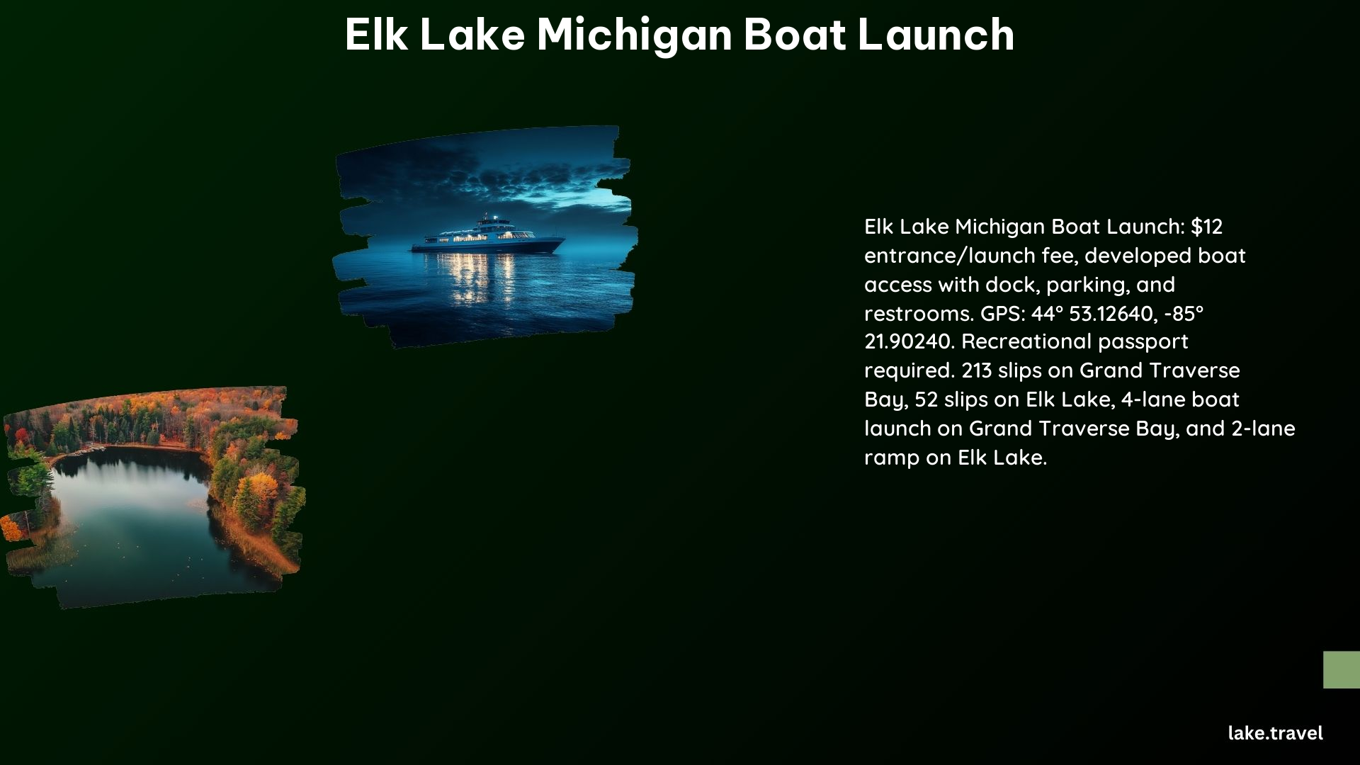 Elk Lake Michigan Boat Launch