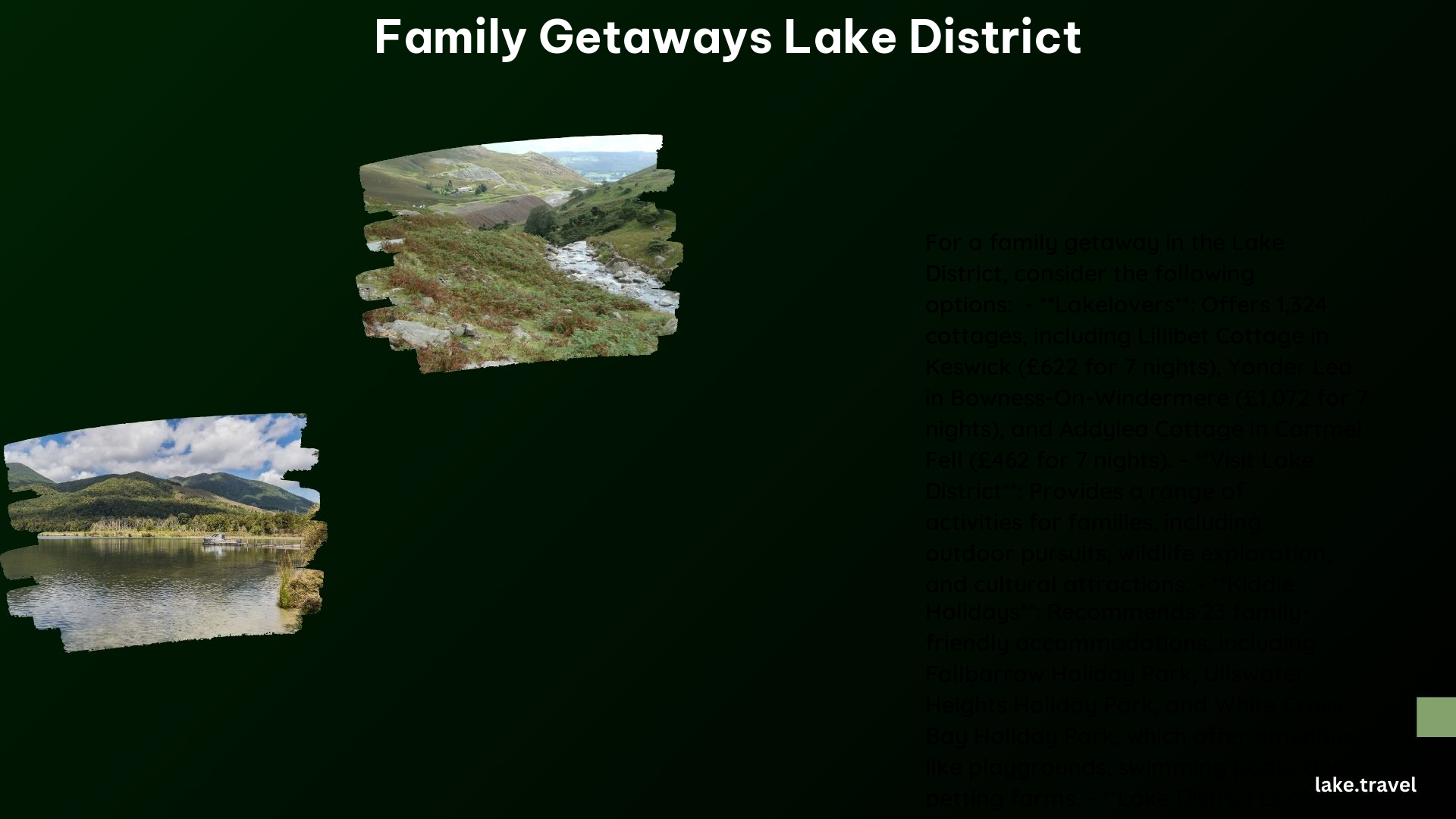 Family Getaways Lake District