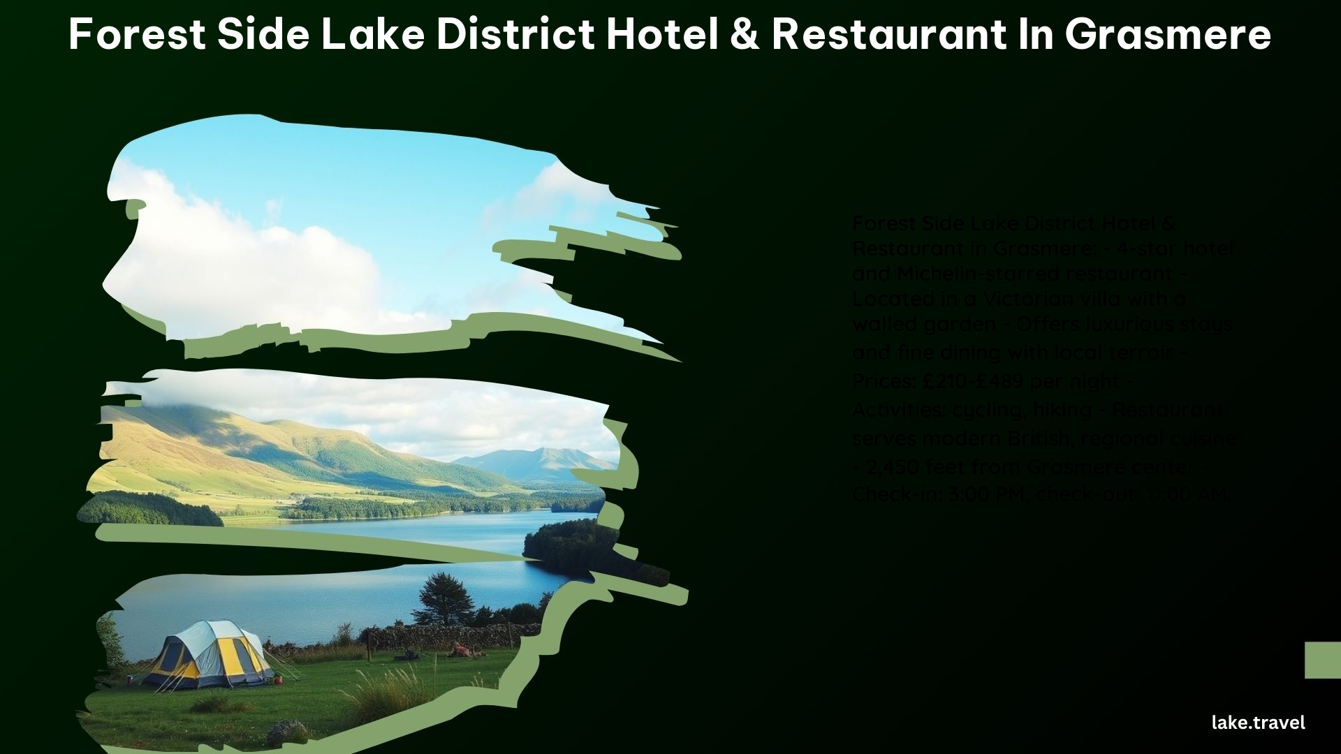 Forest Side Lake District Hotel Restaurant in Grasmere