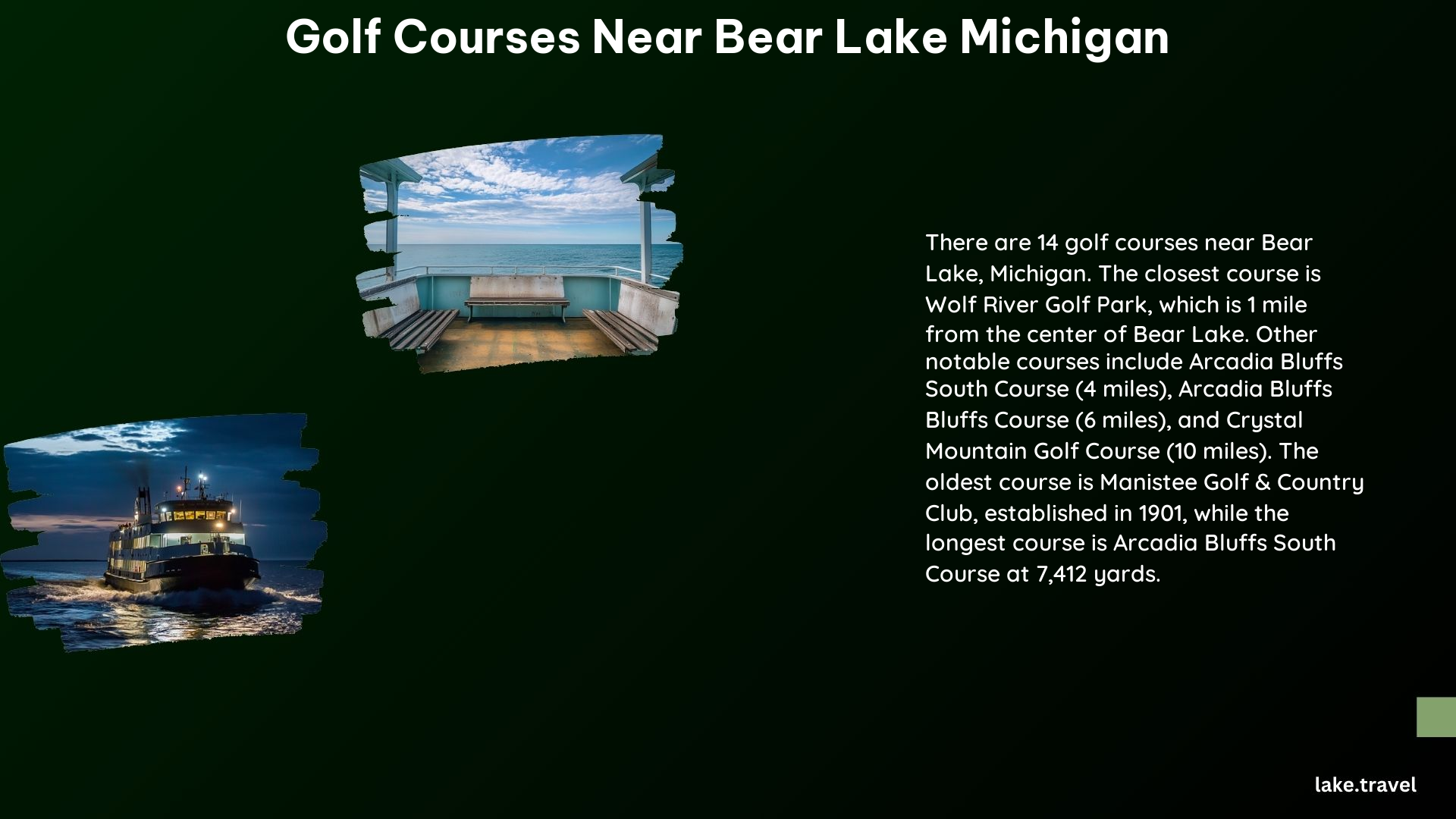 Golf Courses Near Bear Lake Michigan