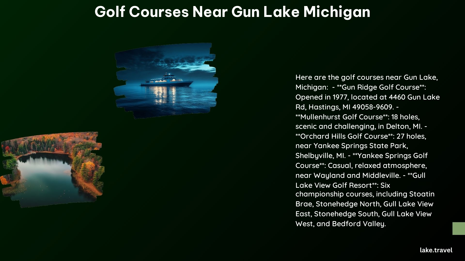 Golf Courses Near Gun Lake Michigan