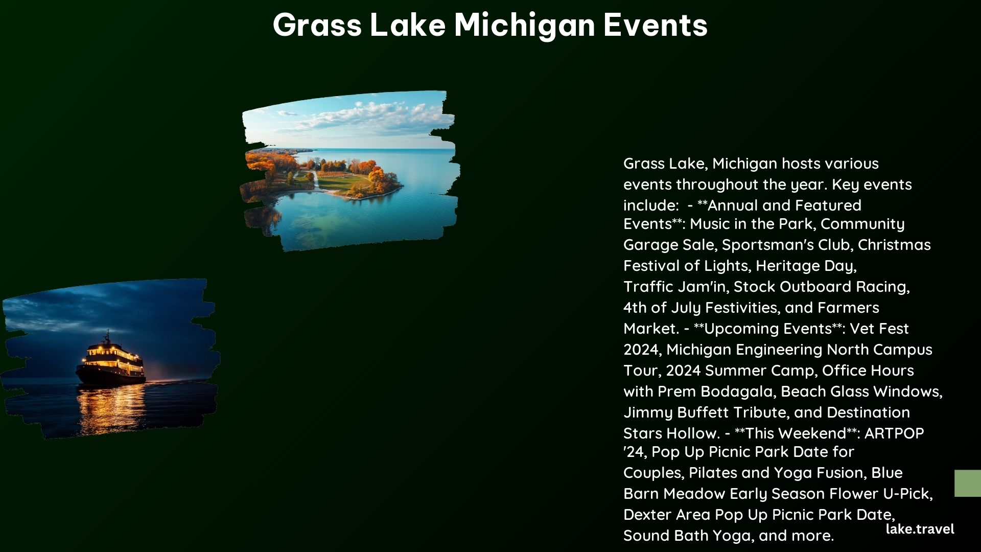 Grass Lake Michigan Events