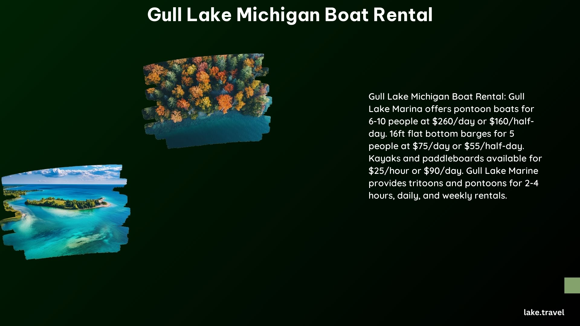 Gull Lake Michigan Boat Rental