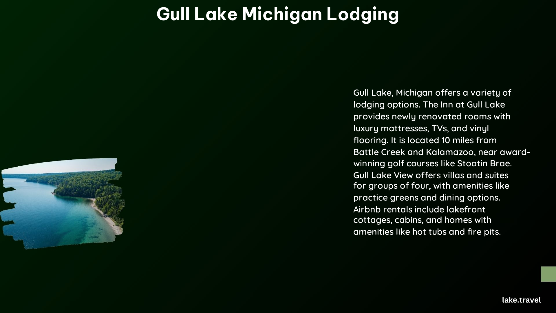 Gull Lake Michigan Lodging