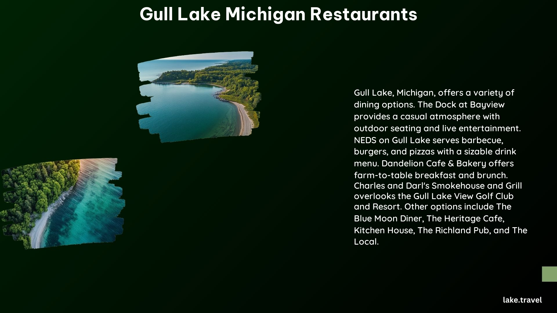 Gull Lake Michigan Restaurants