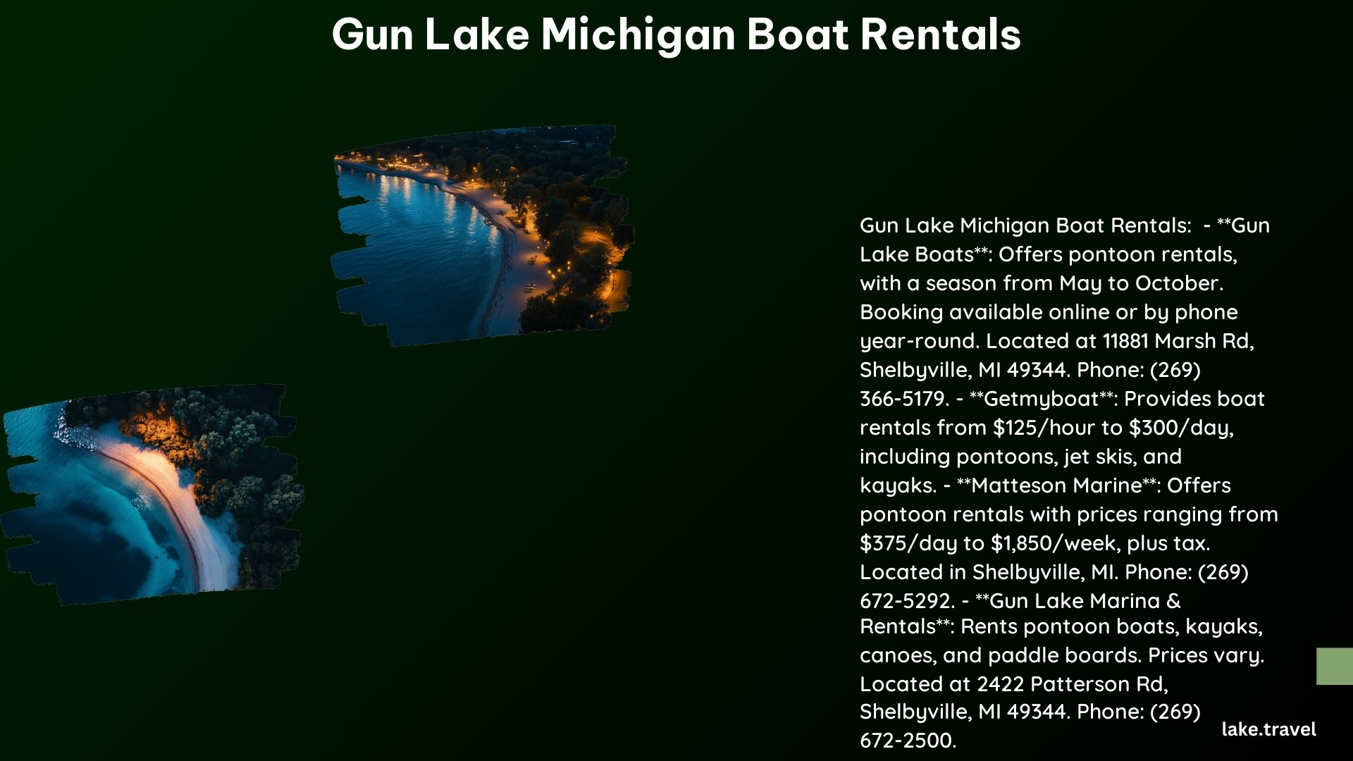 Gun Lake Michigan Boat Rentals