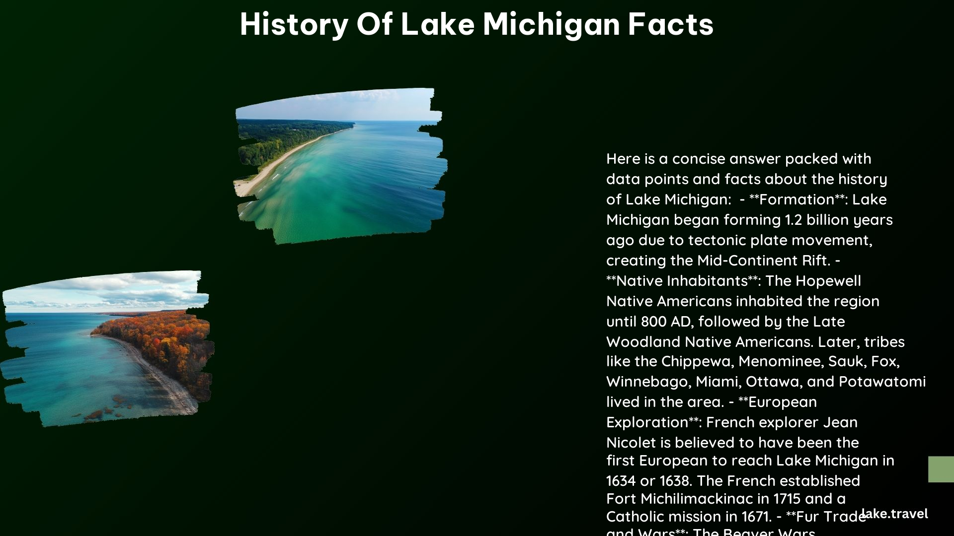 History of Lake Michigan Facts