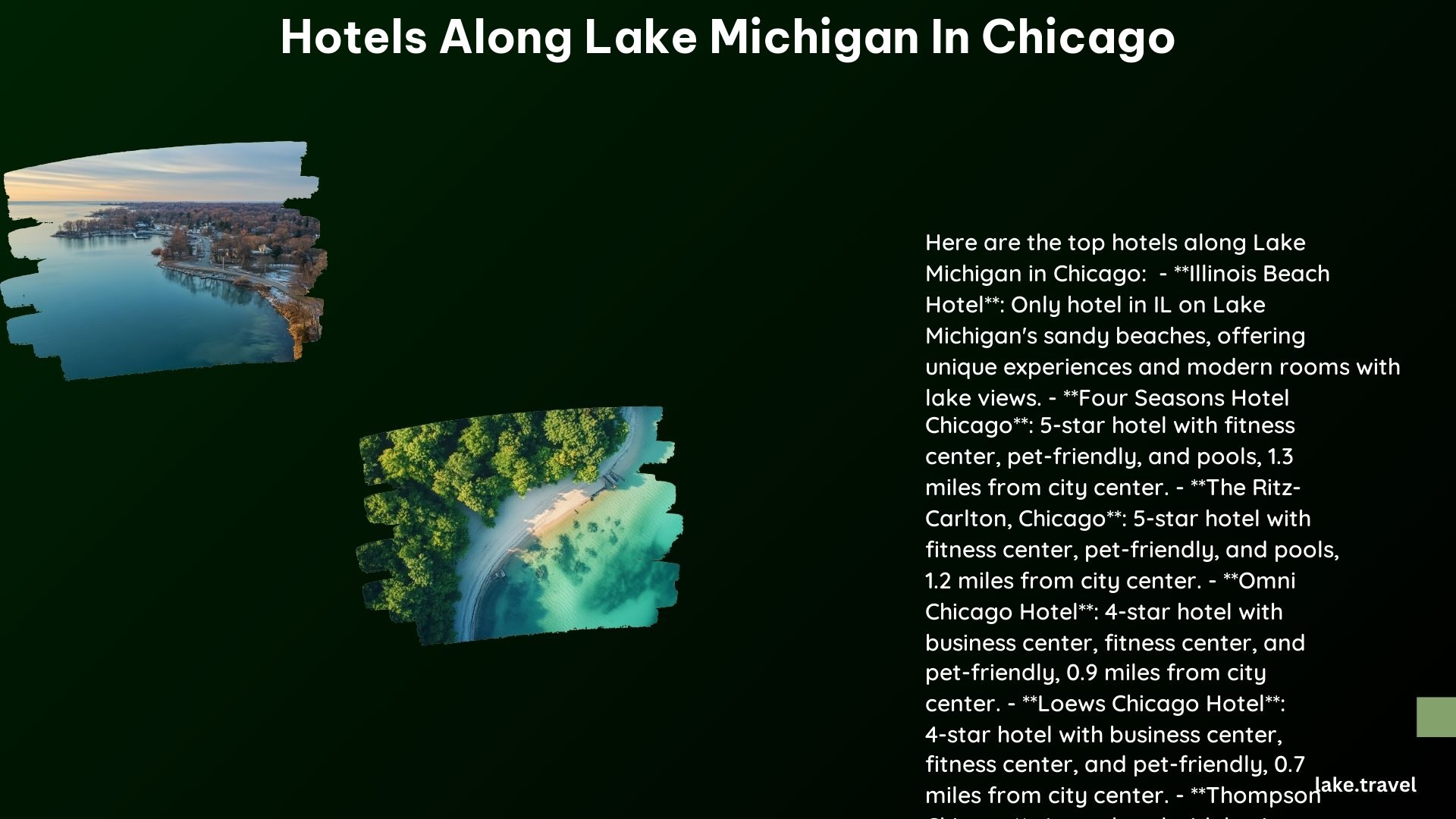 Hotels Along Lake Michigan in Chicago