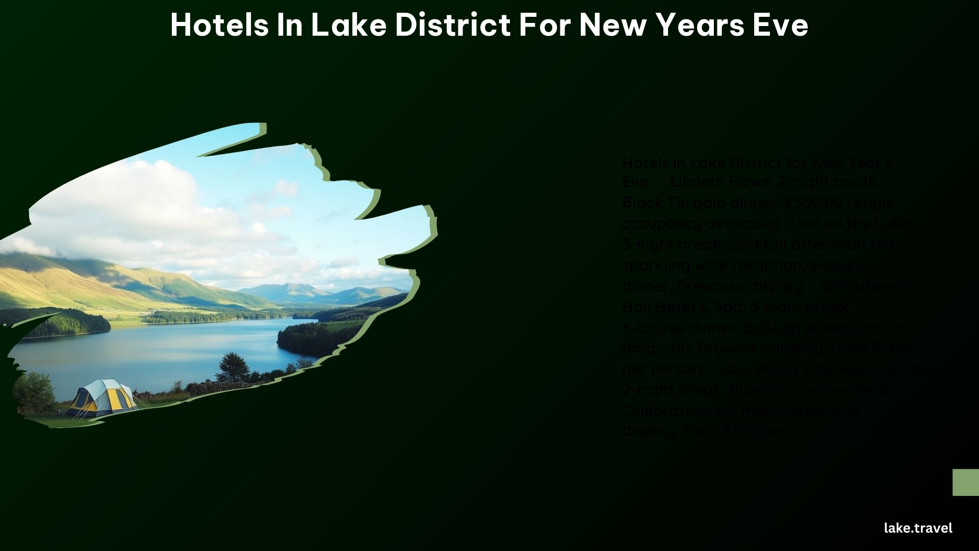 Hotels in Lake District for New Years Eve