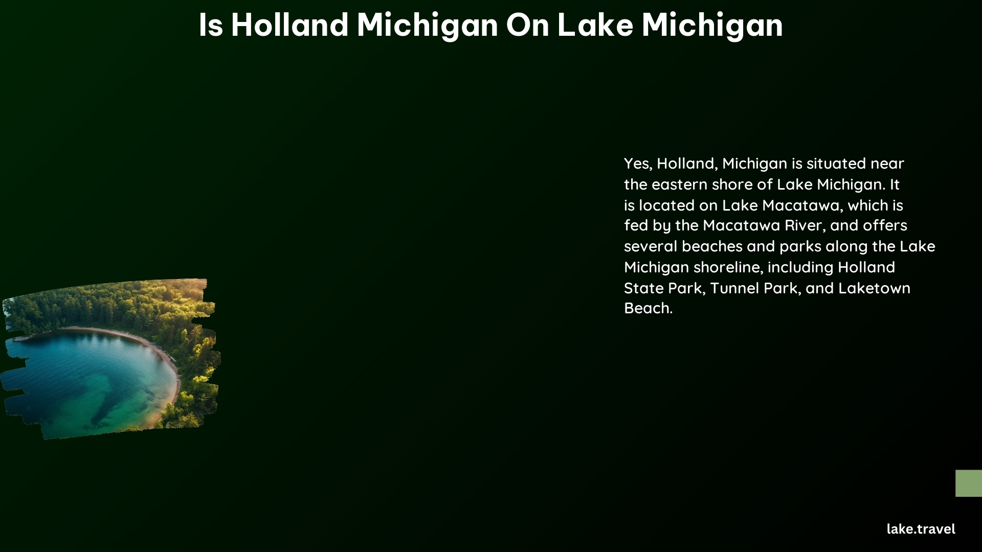 Is Holland Michigan on Lake Michigan