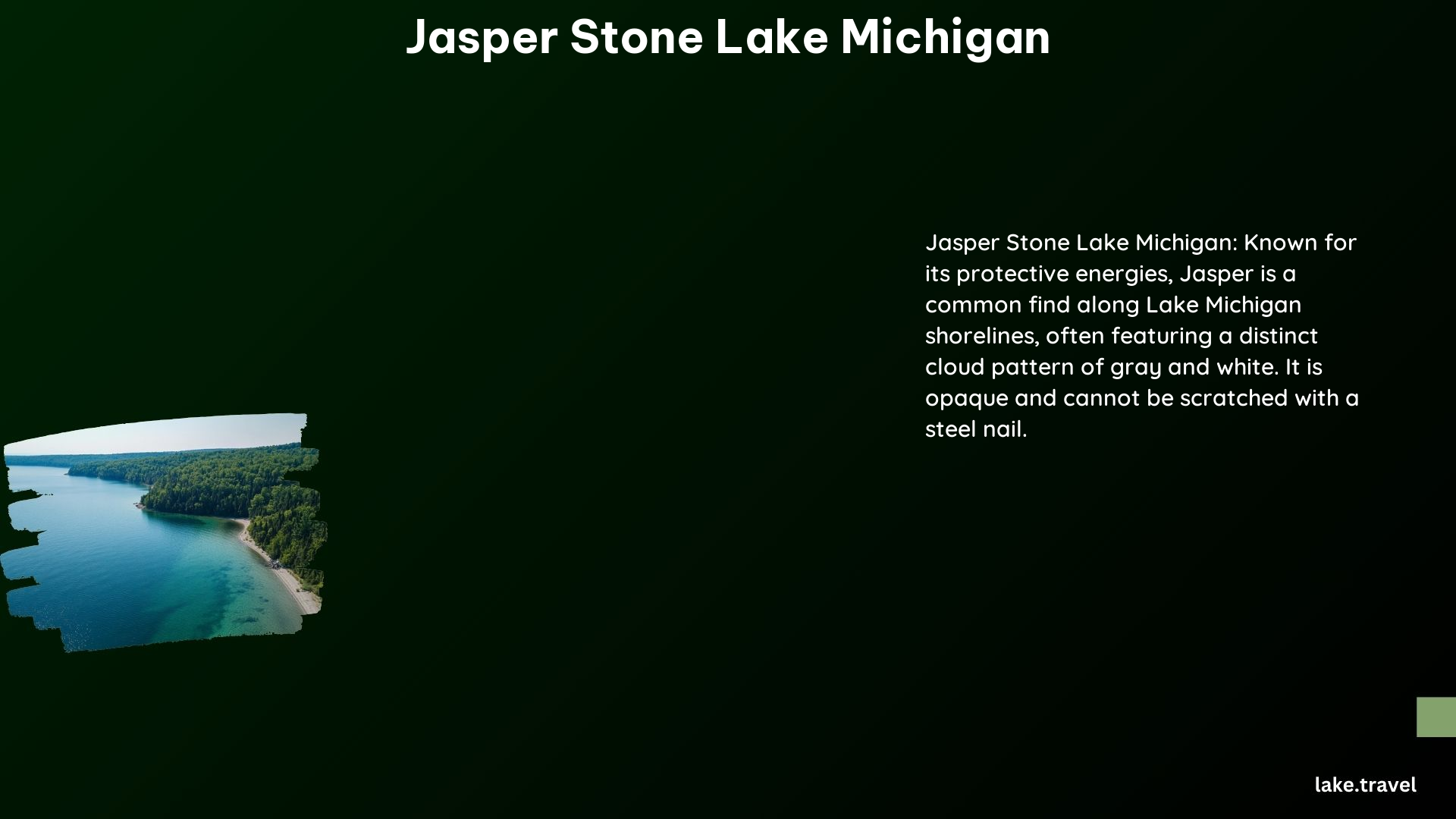 Jasper Stone Lake Michigan