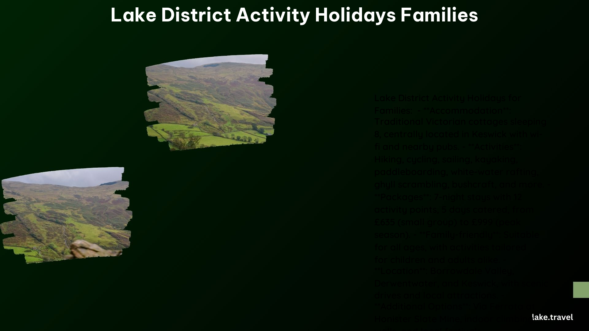 Lake District Activity Holidays Families