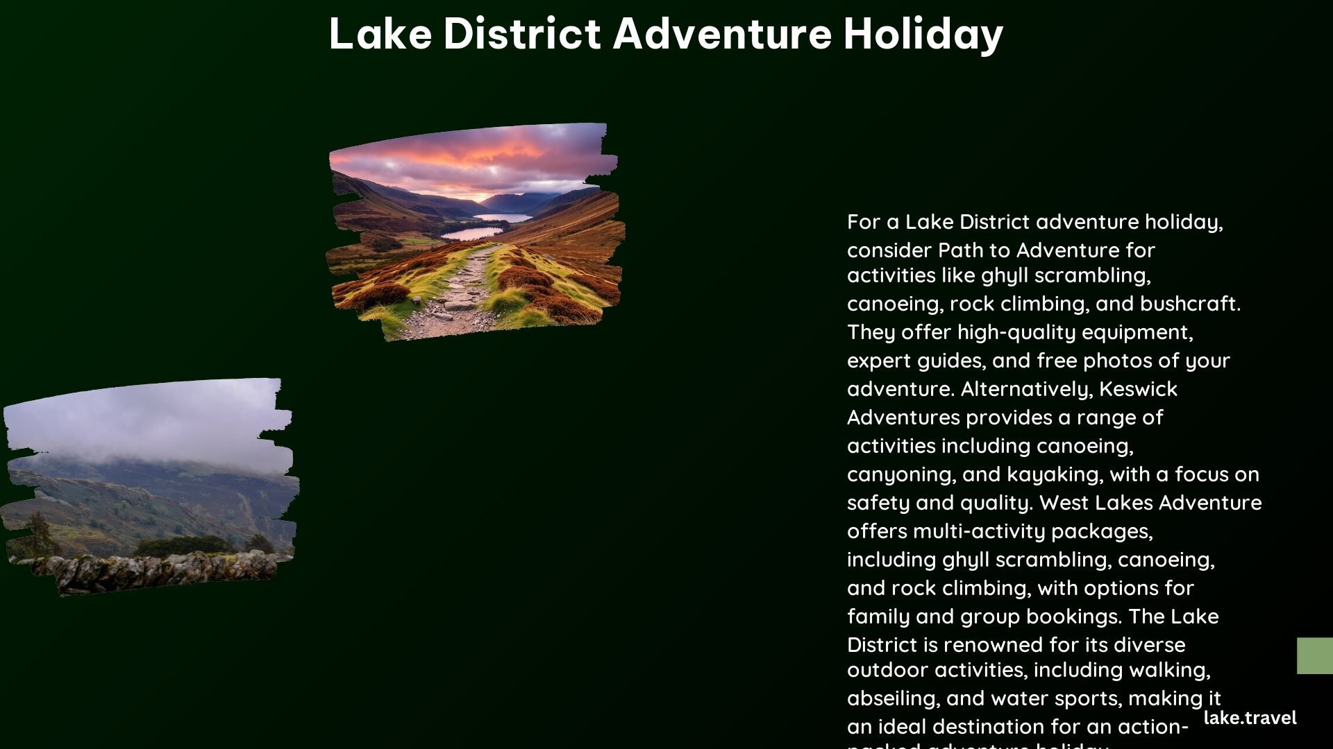 Lake District Adventure Holiday