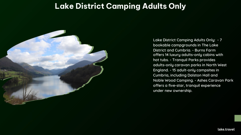 Lake District Camping Adults Only