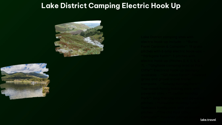 Lake District Camping Electric Hook Up