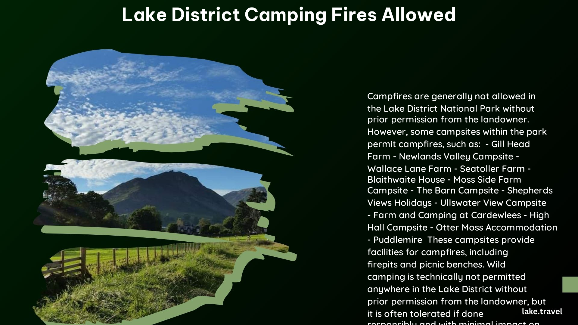 Lake District Camping Fires Allowed