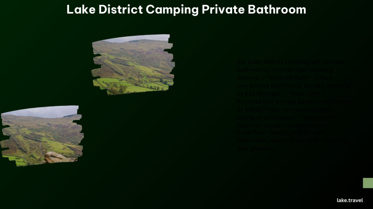 Lake District Camping Private Bathroom