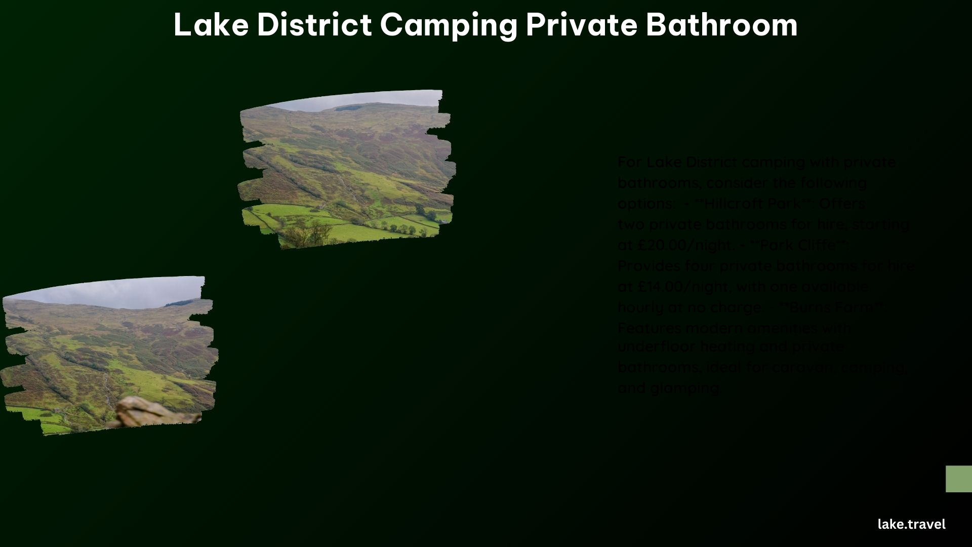 Lake District Camping Private Bathroom