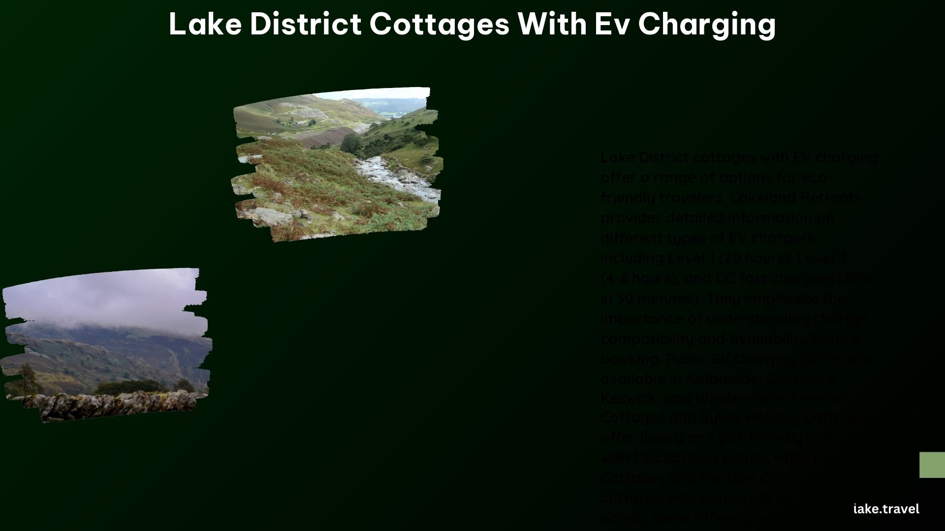 Lake District Cottages With EV Charging