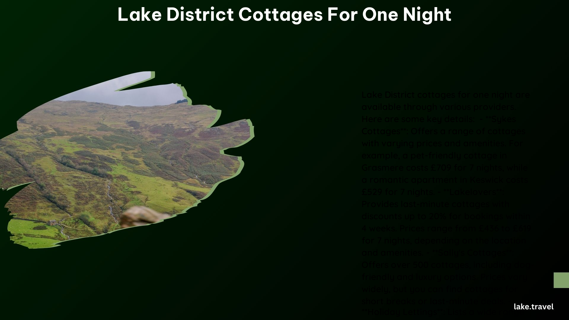 Lake District Cottages for One Night