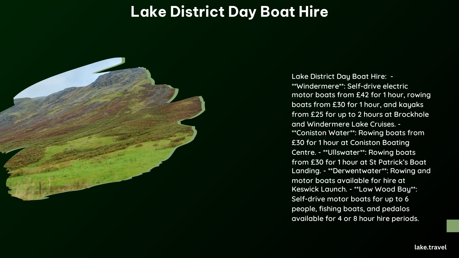 Lake District Day Boat Hire