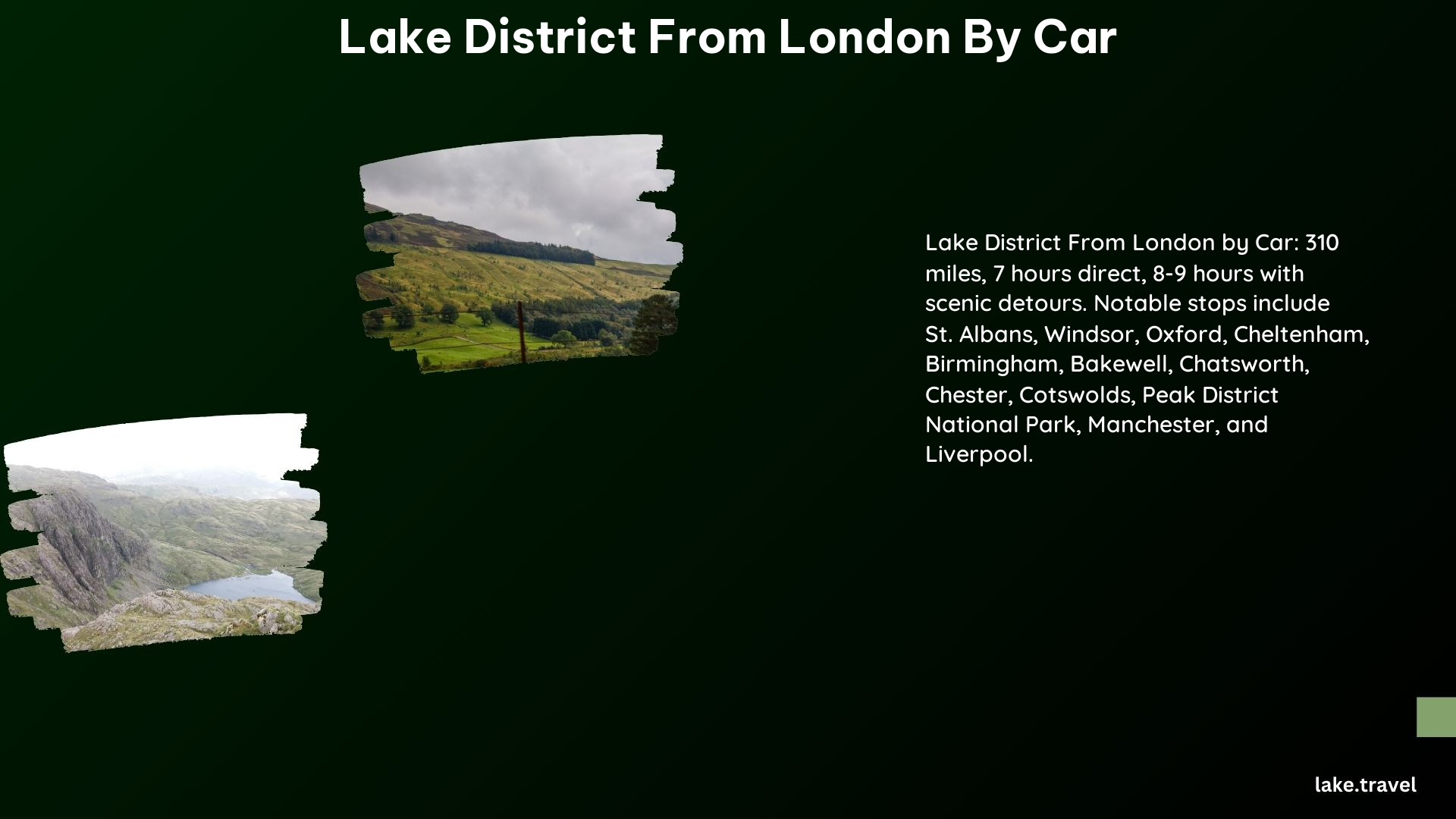 Lake District From London by Car