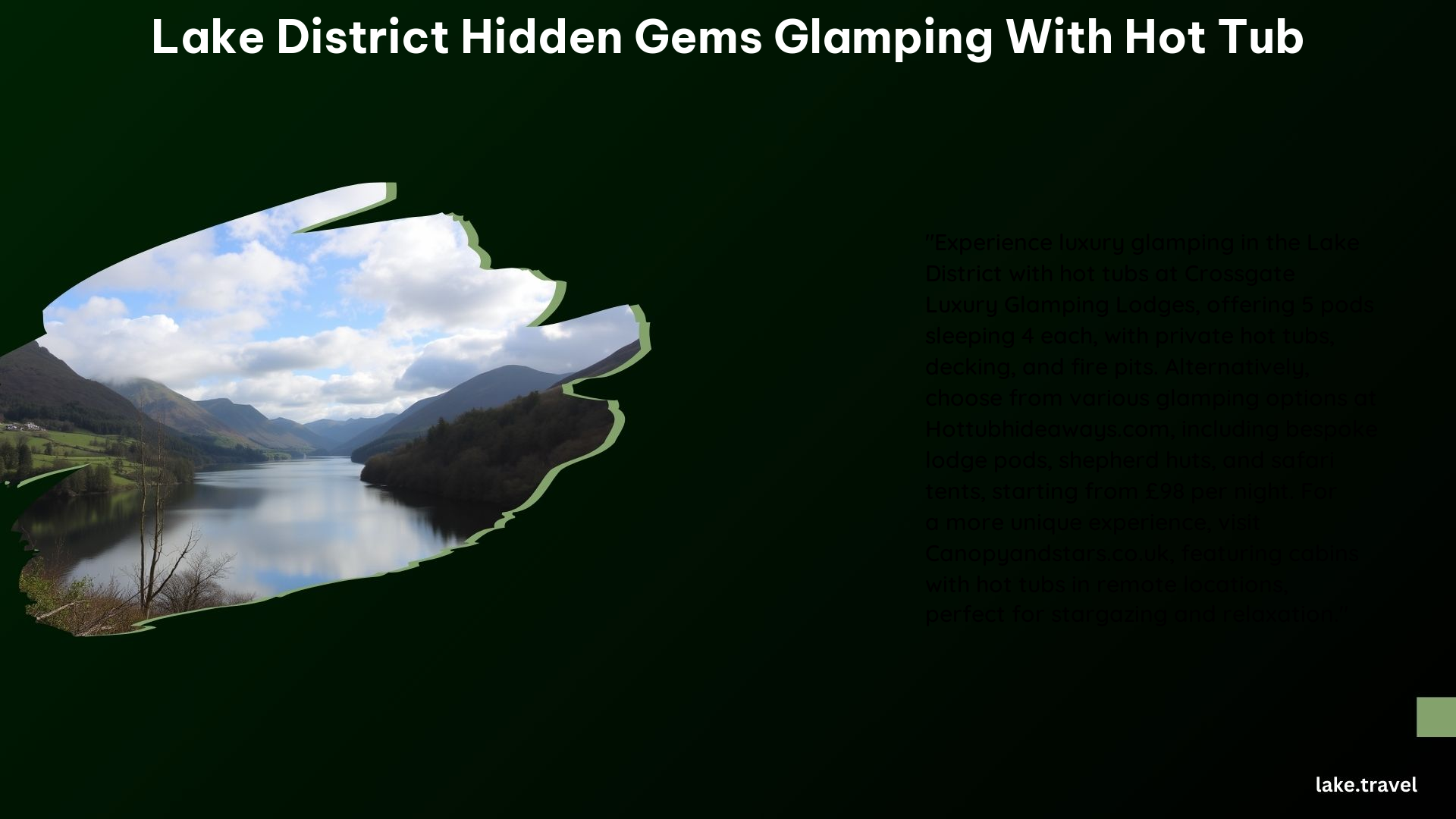 Lake District Hidden Gems Glamping With Hot Tub