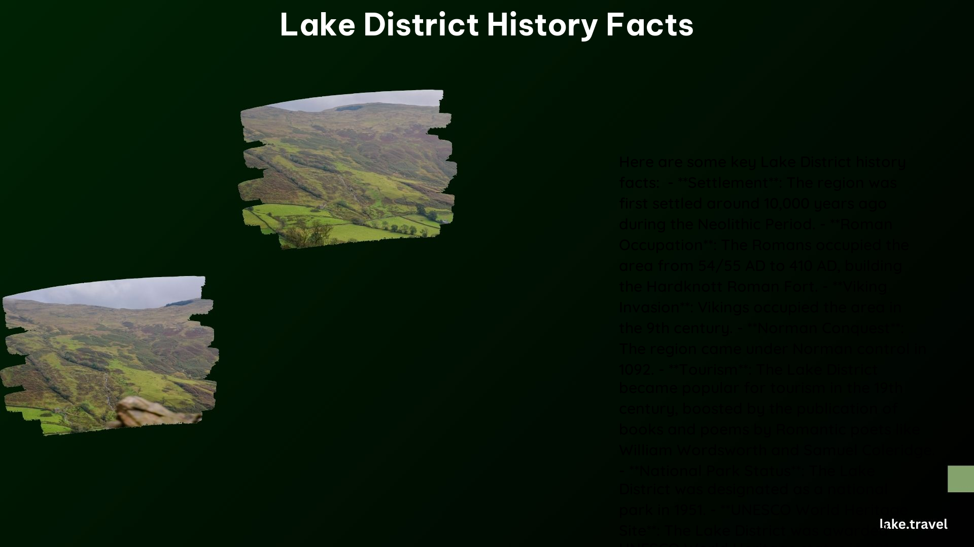 Lake District History Facts