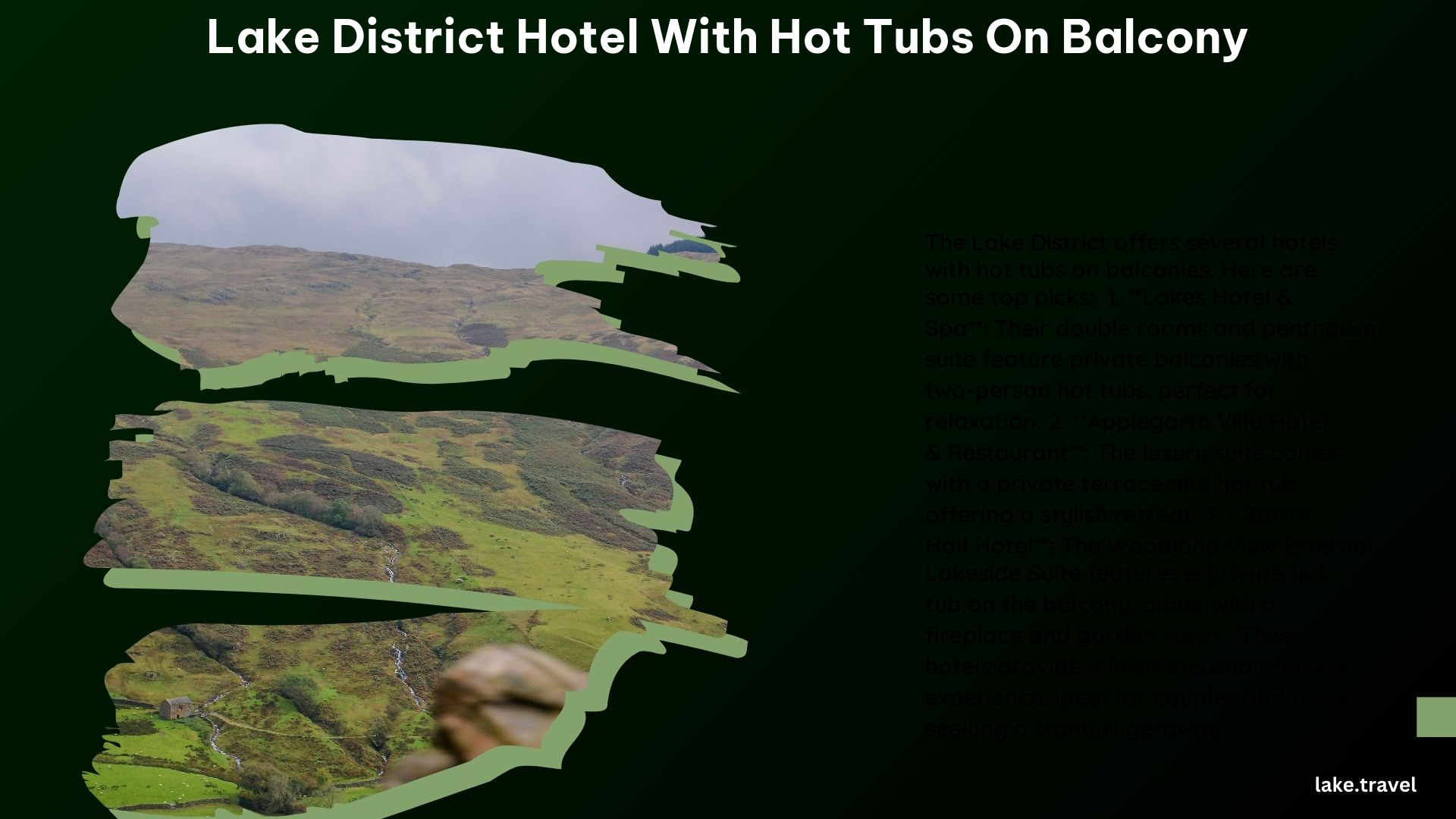 Lake District Hotel With Hot Tubs on Balcony