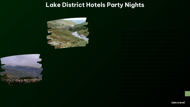 Lake District Hotels Party Nights 2