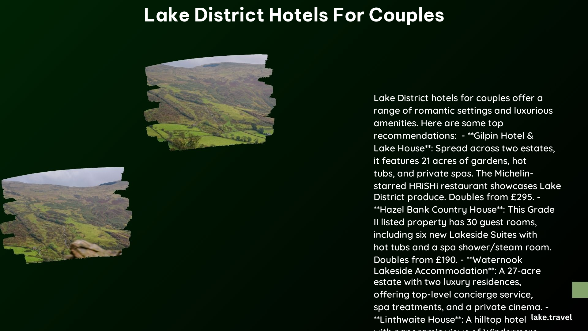 Lake District Hotels for Couples