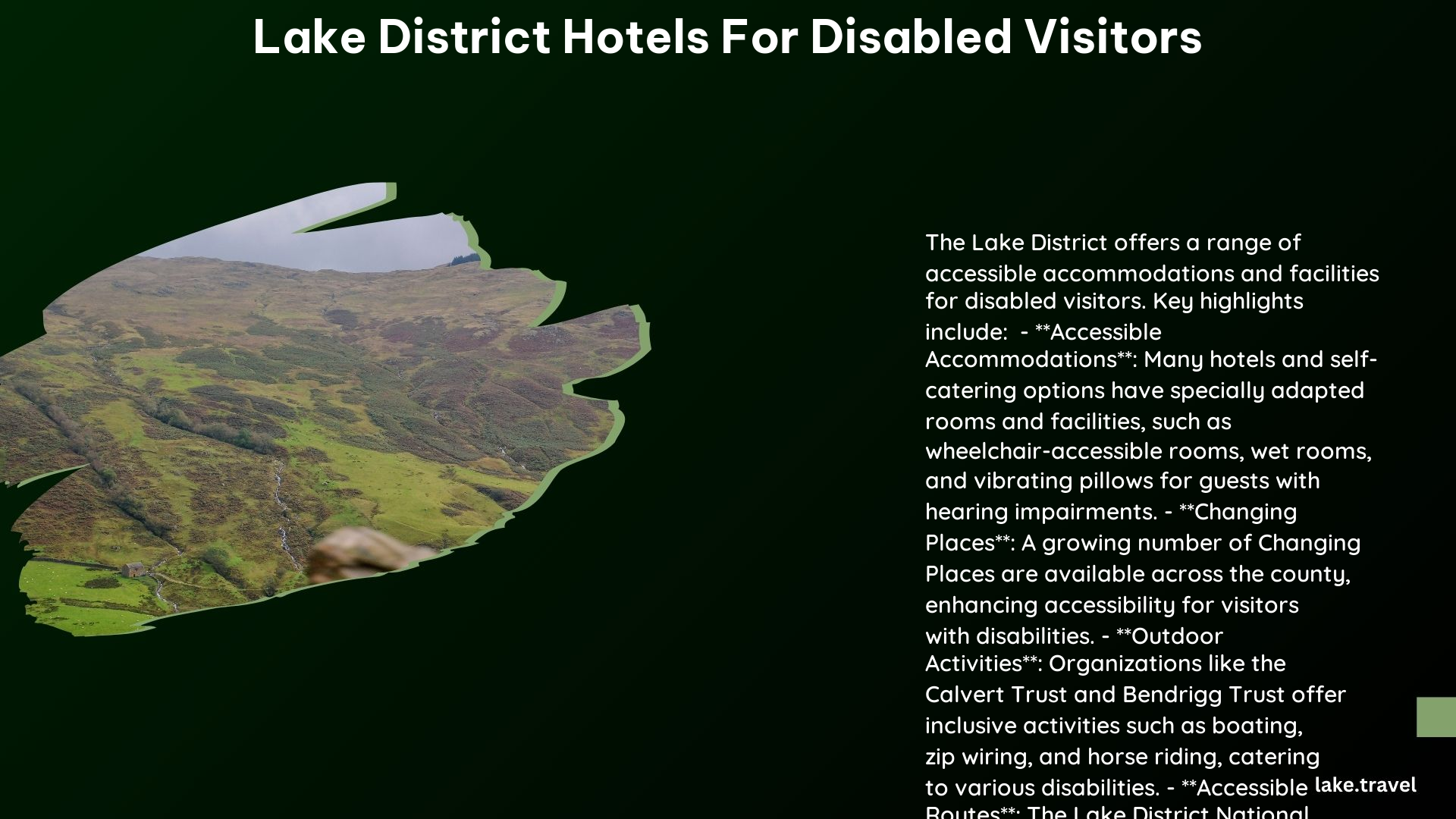 Lake District Hotels for Disabled Visitors