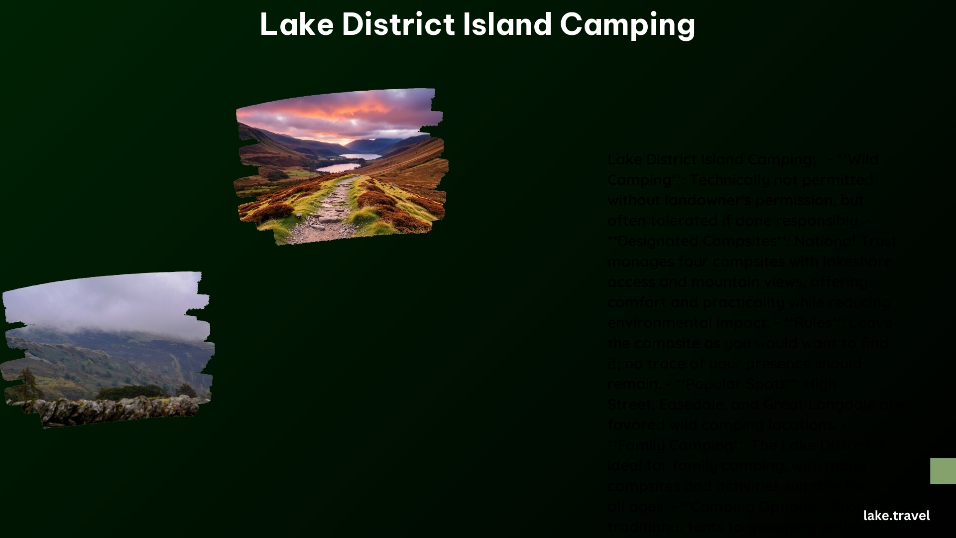 Lake District Island Camping