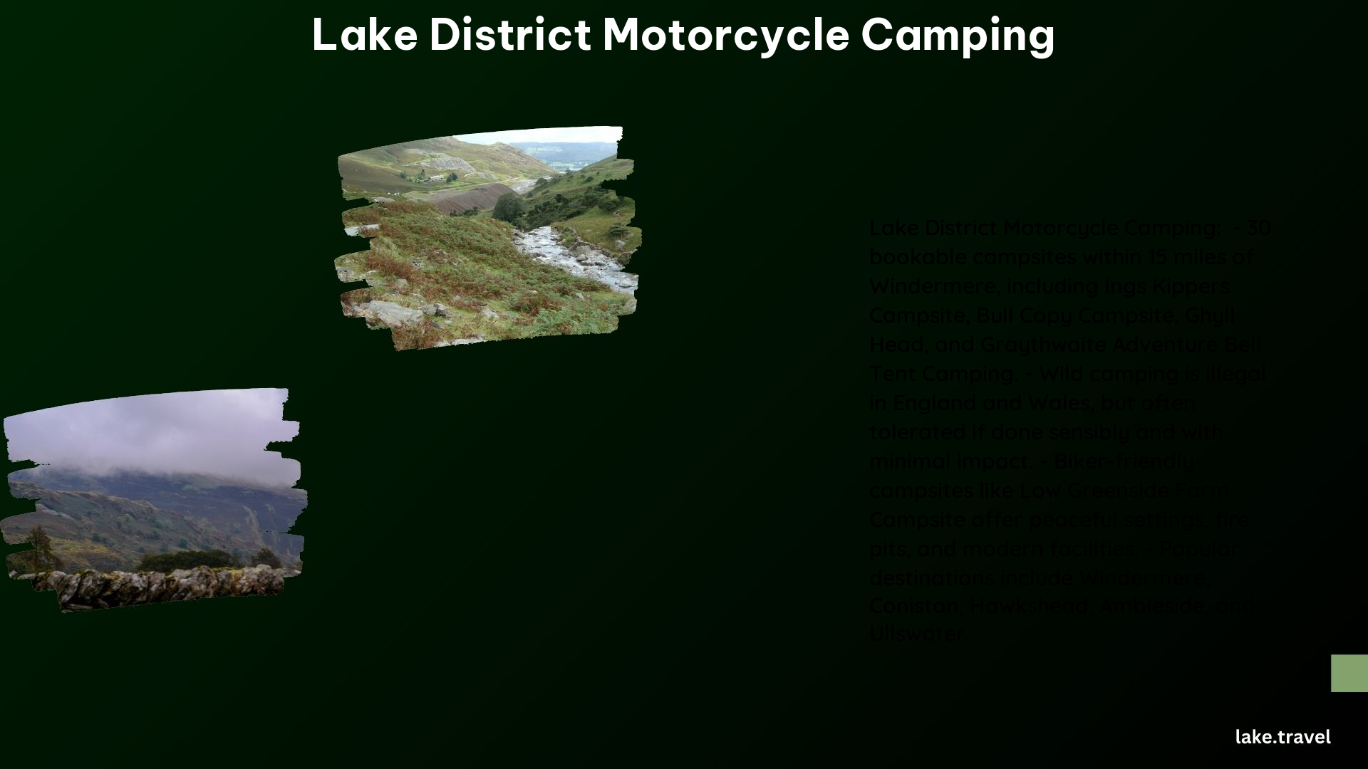 Lake District Motorcycle Camping