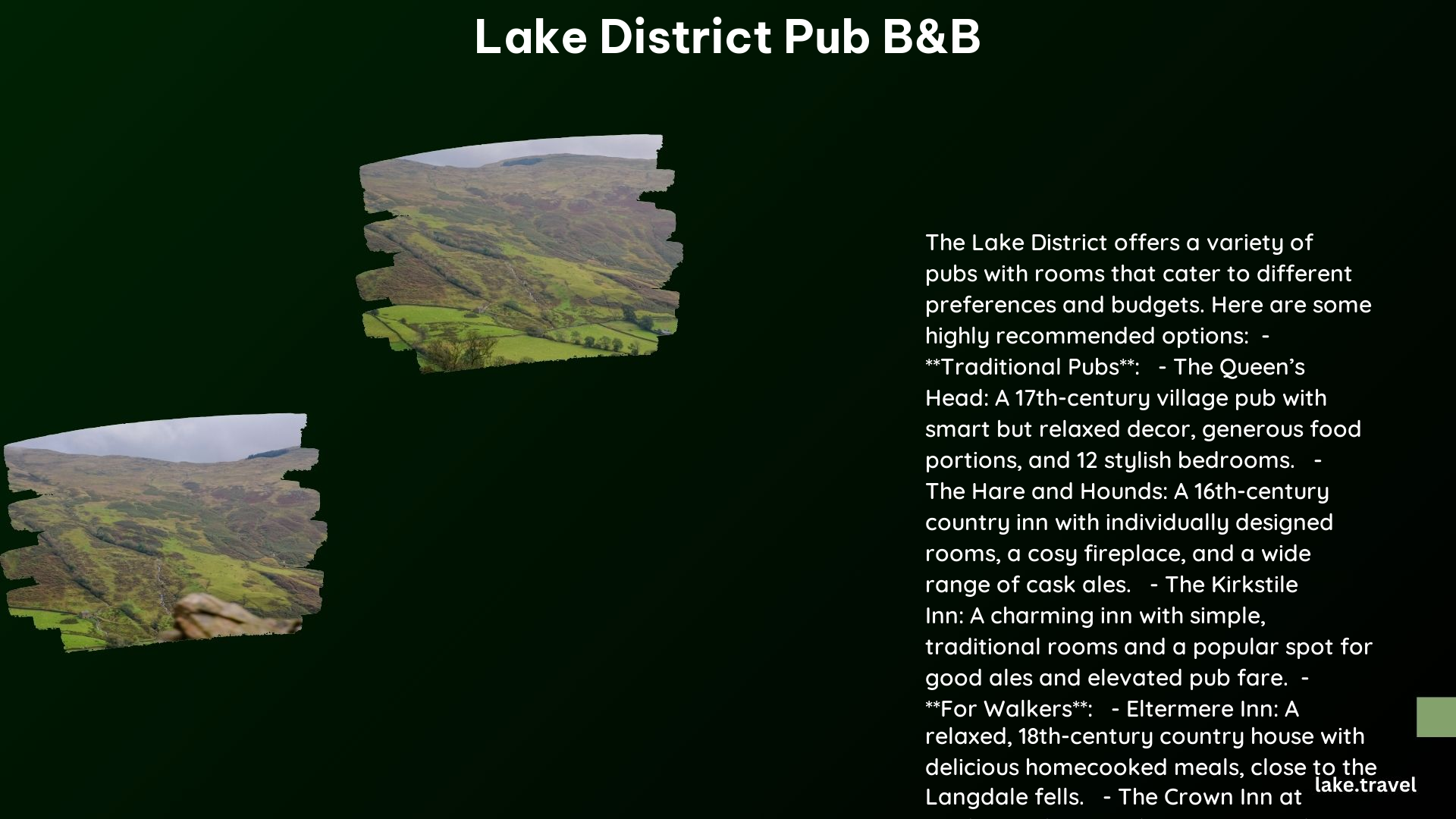 Lake District Pub B&B