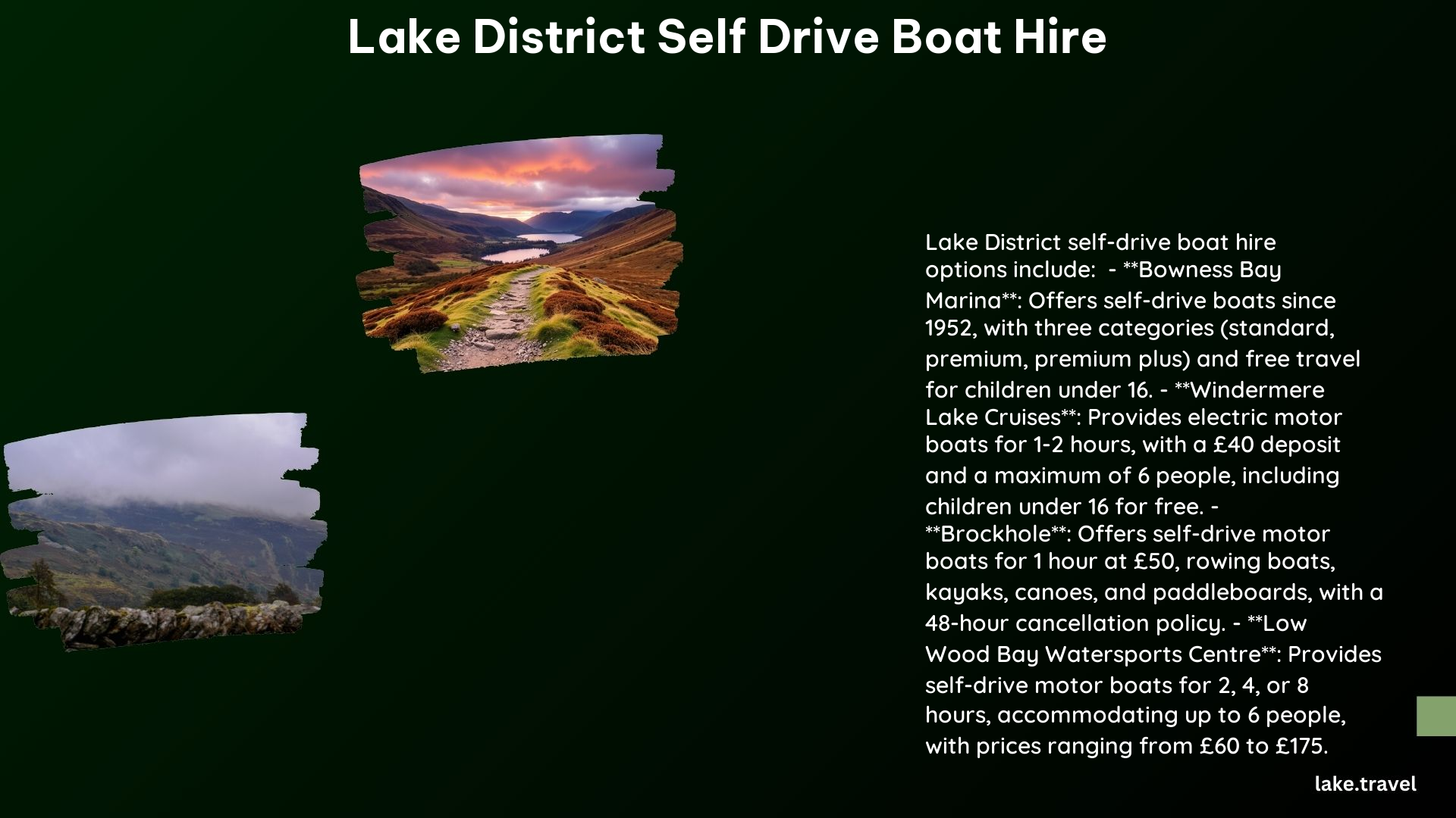 Lake District Self Drive Boat Hire