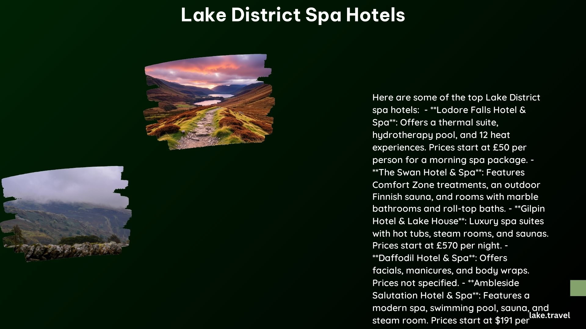 Lake District Spa Hotels