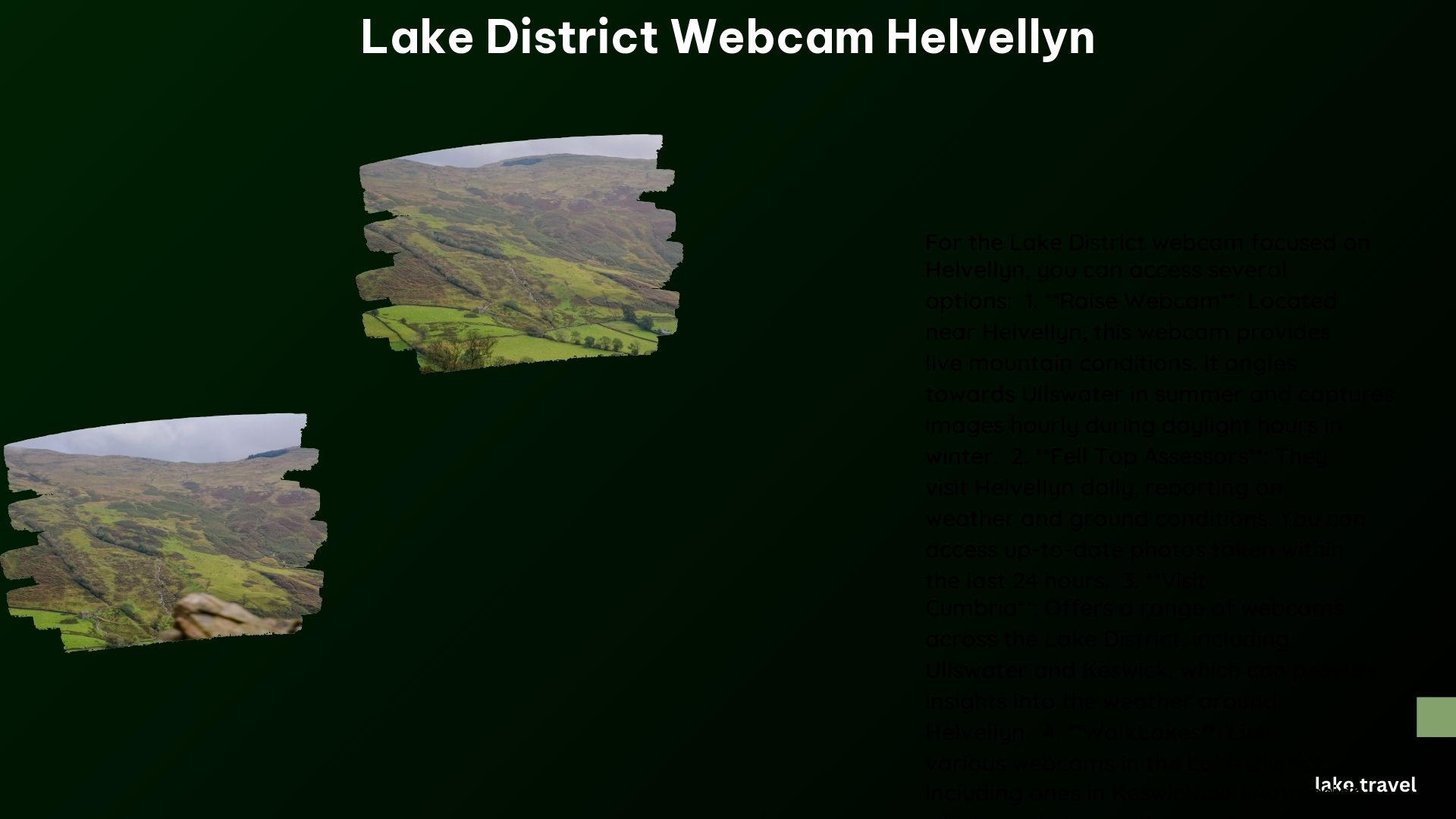 Lake District Webcam Helvellyn