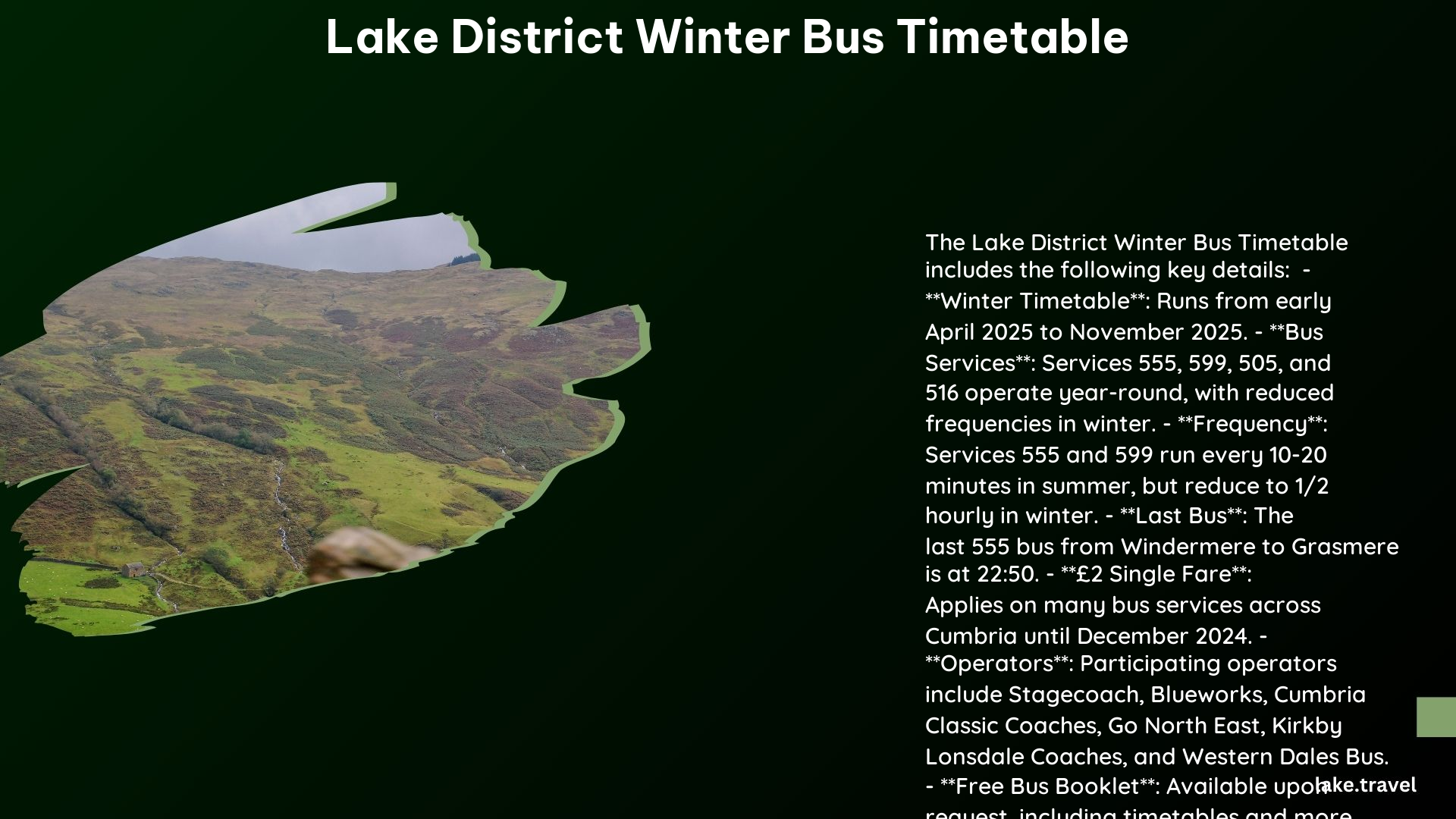 Lake District Winter Bus Timetable