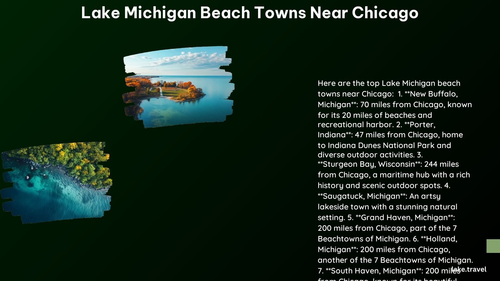 Lake Michigan Beach Towns Near Chicago