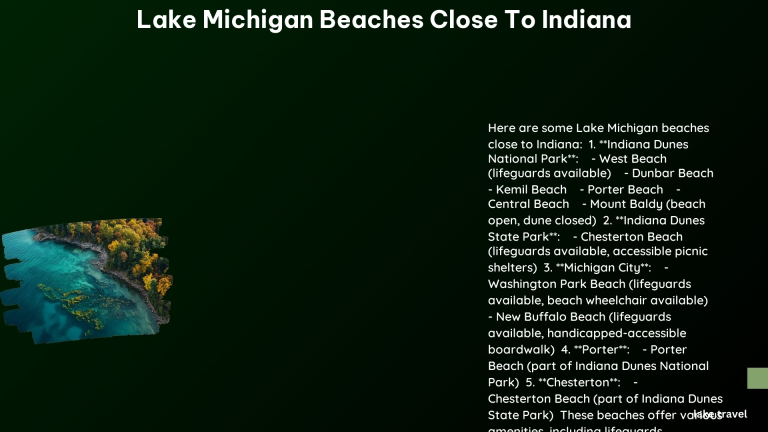 Lake Michigan Beaches Close to Indiana