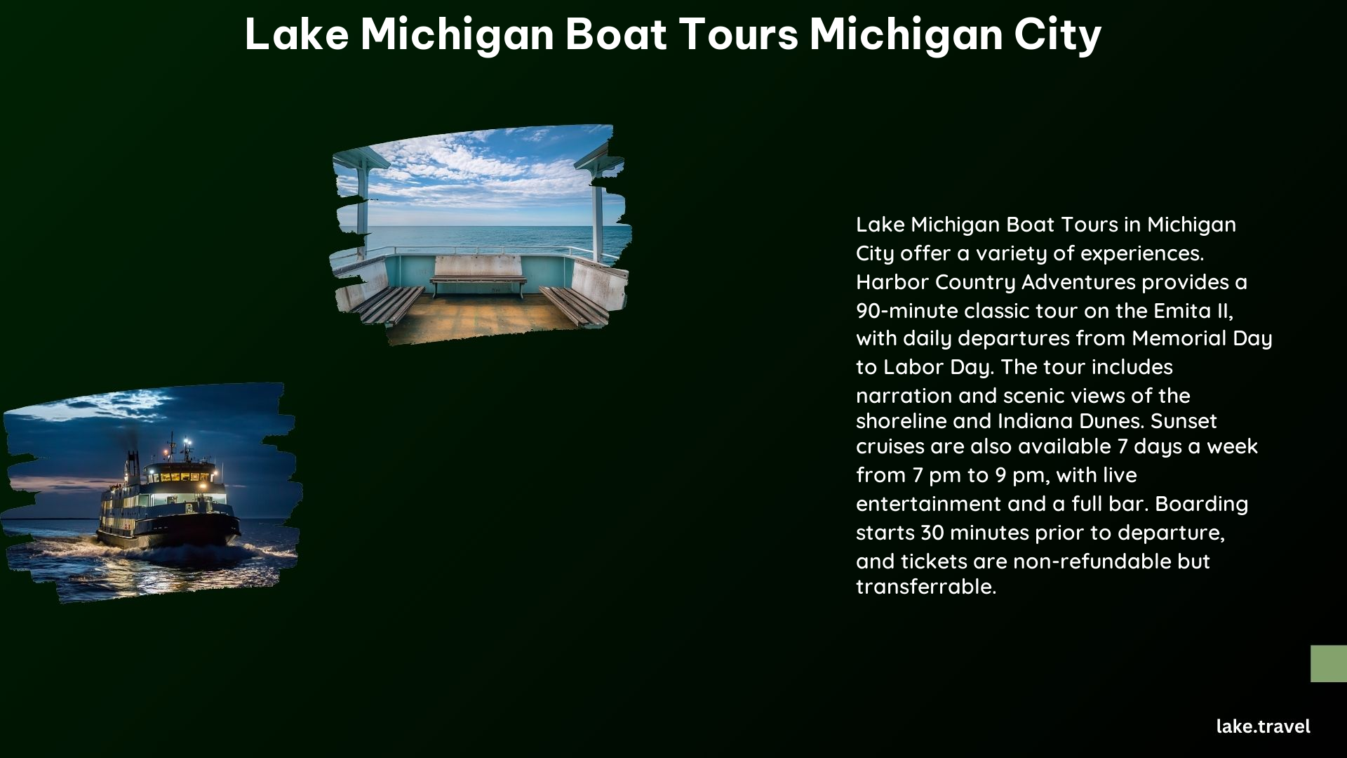 Lake Michigan Boat Tours Michigan City