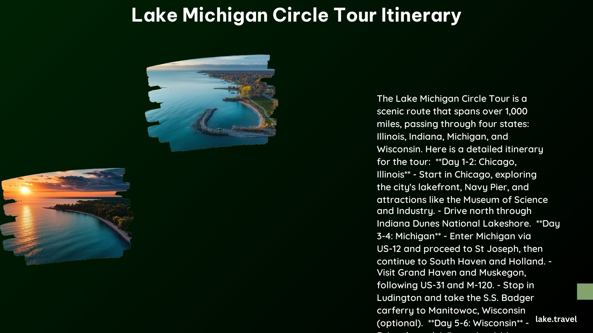 Lake Michigan Circle Tour Itinerary